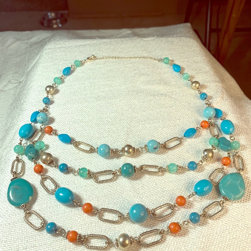 Layered Necklace, Southwest Inspired Colors.